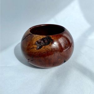 Wooden bowl handcarved small, burle wood decor, handmade wooden dish